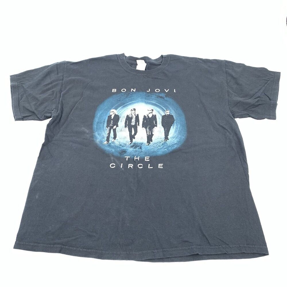 2010 Bon Jovi The Circle Tour Short Sleeve T-Shirt Size XL Adult Mens Black